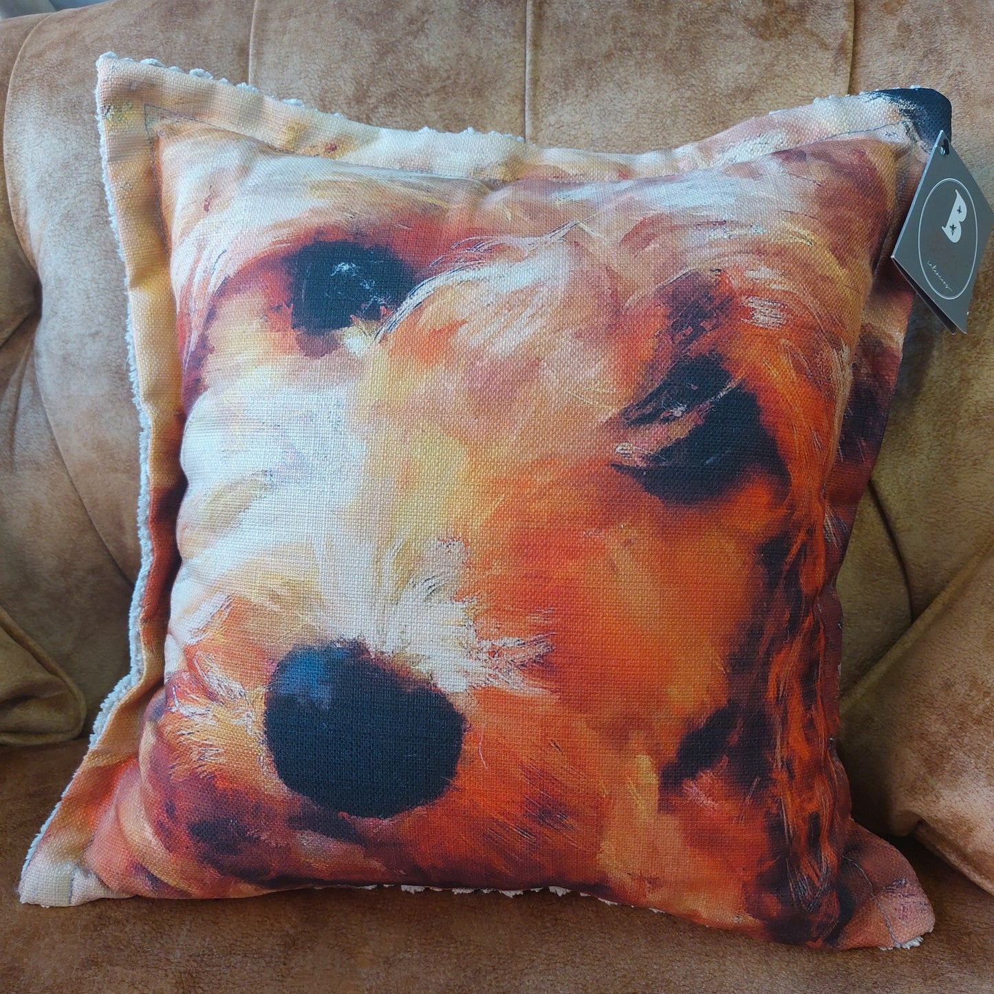 Cockapoo Cushion Cover – Dog Portrait Pillow (pad sold separately) 40x40cm / 16"
