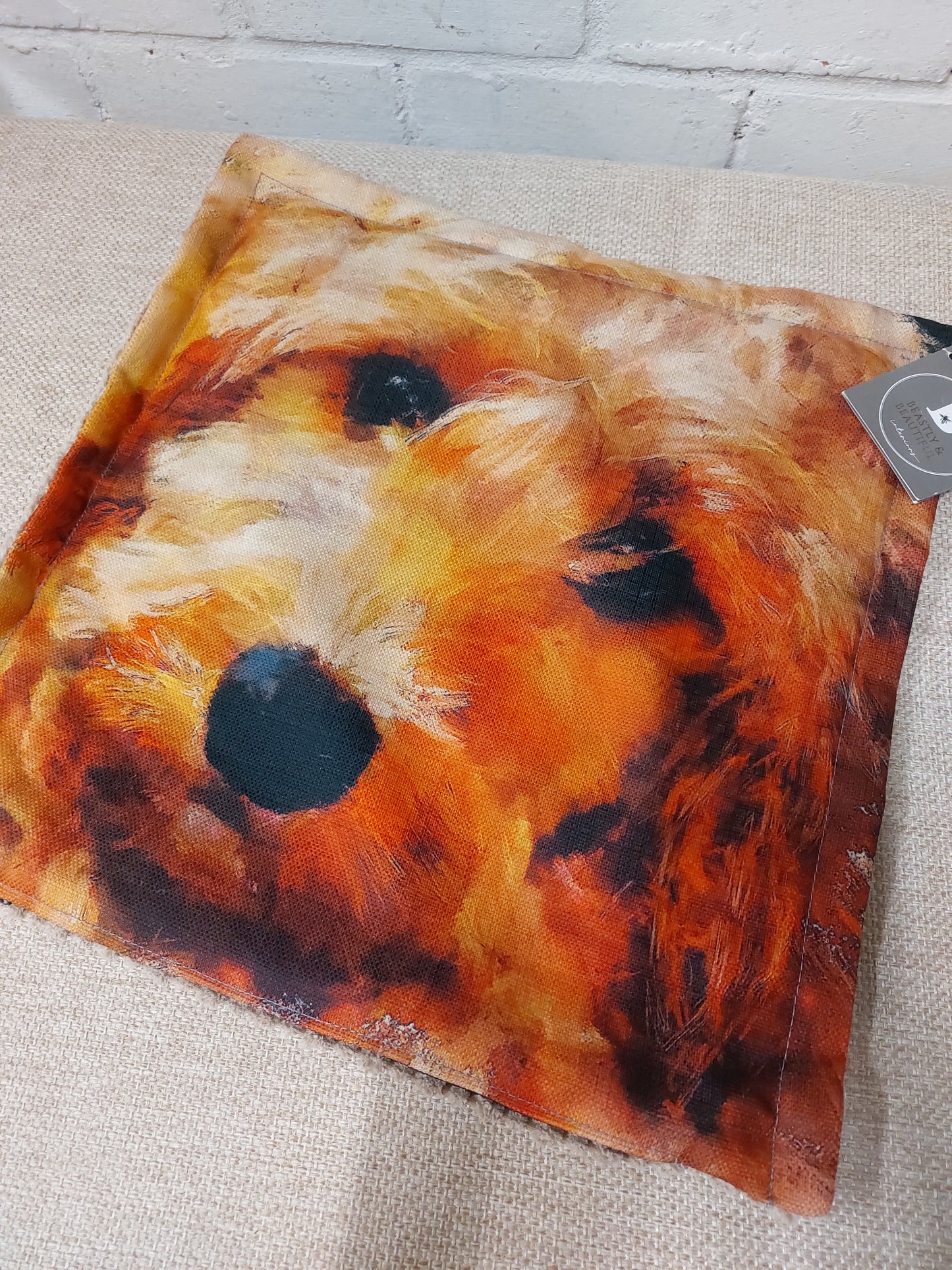 Cockapoo Cushion Cover – Dog Portrait Pillow (pad sold separately) 40x40cm / 16"