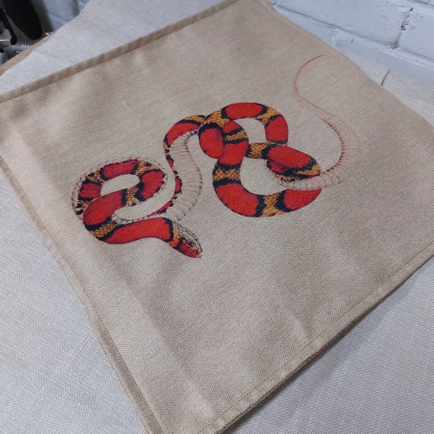 Scarlet snake Cushion C (pad sold separately) 43x43cm 17"