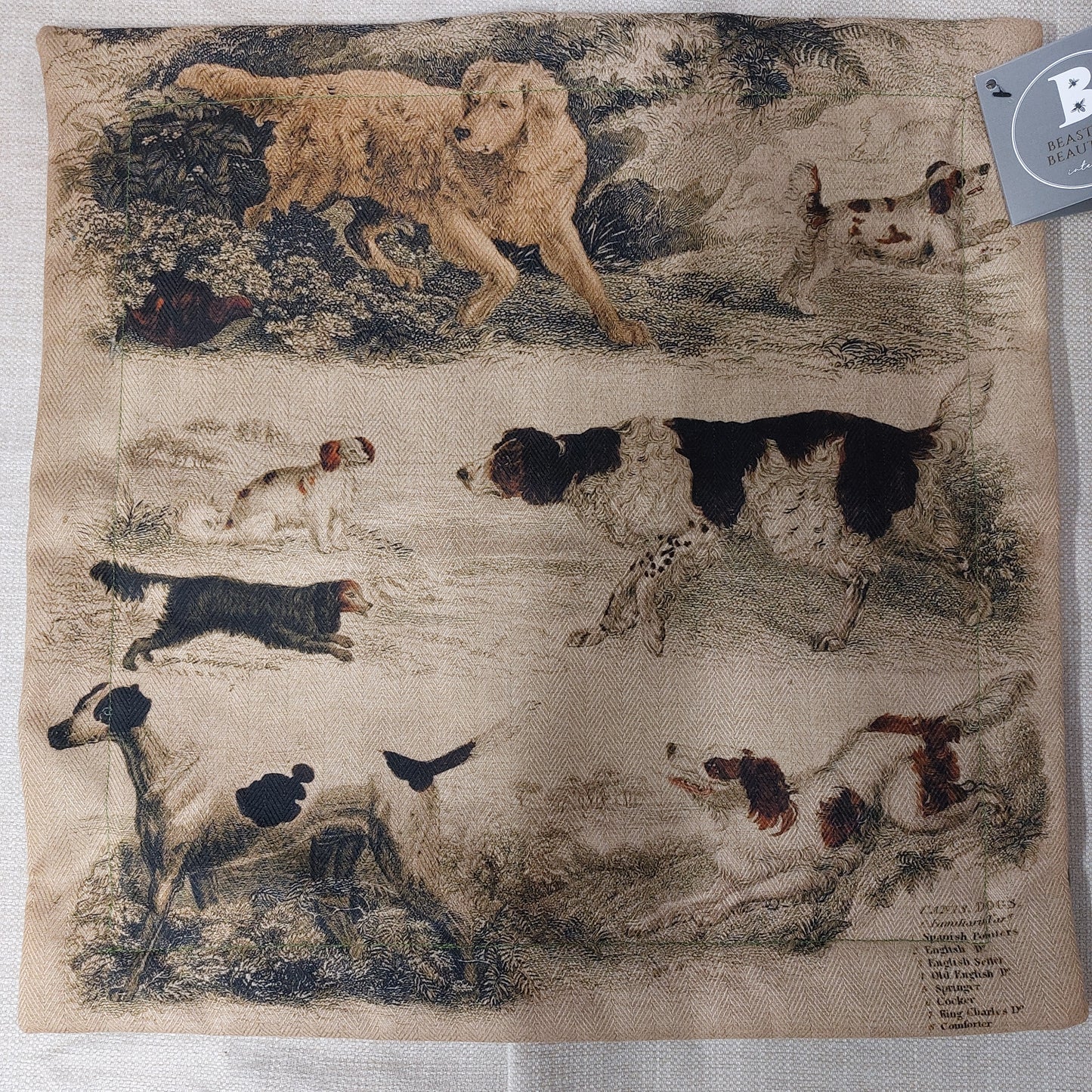 Working dog / gun dog Cushion Cover – Dog Portrait Pillow (pad sold separately) 43x43cm 17"