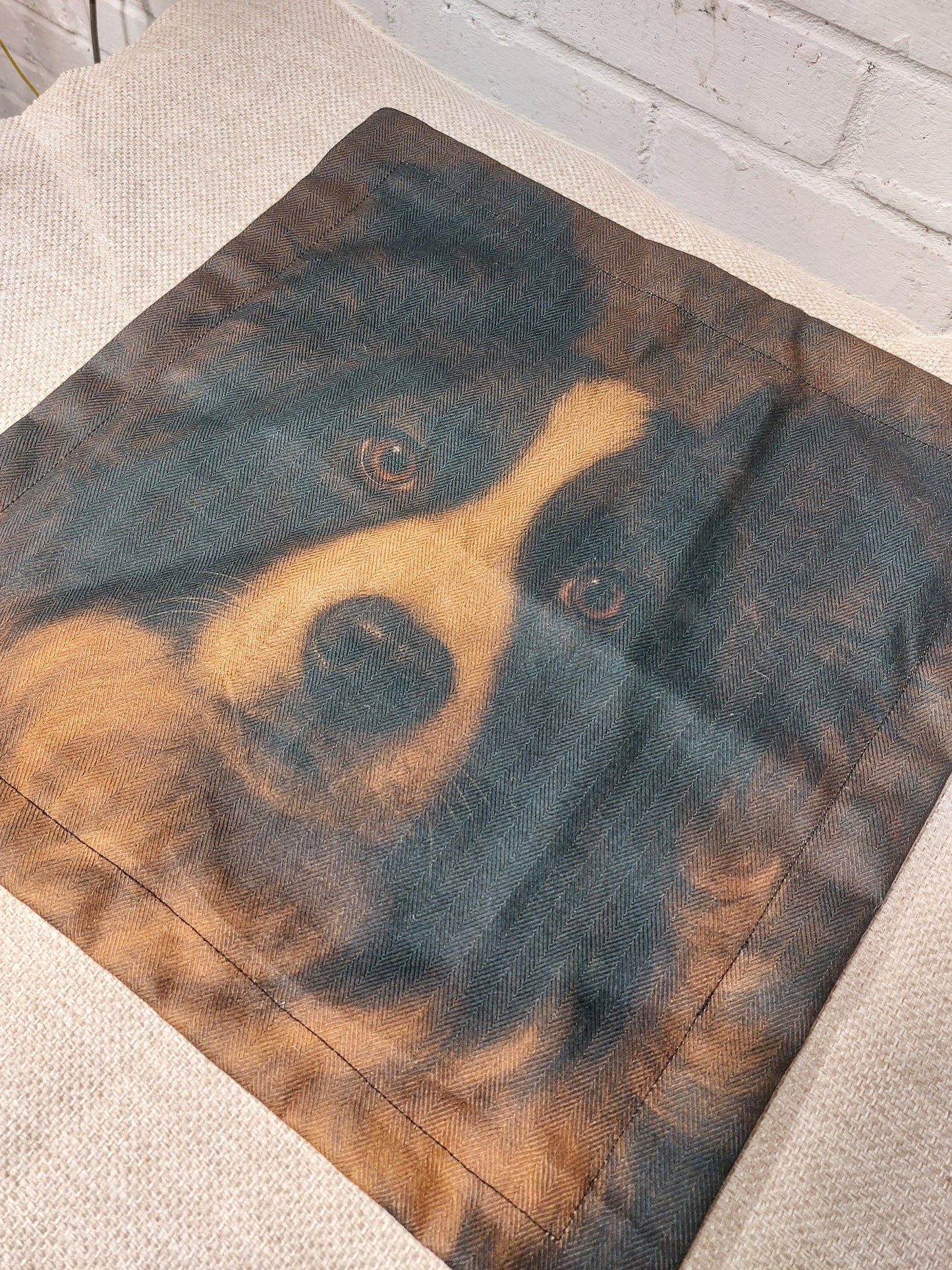 Collie Cushion Cover – Dog Portrait Pillow (pad sold separately) 43x43cm 17"